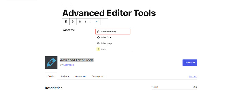 Advanced Editor Tools הורדה מוורדפרס ORG